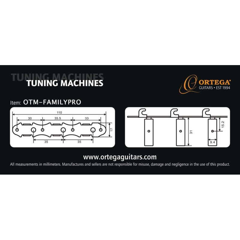 Ortega OTM-FAMILYPRO - maszyny do strojenia gitary klasycznej - 2