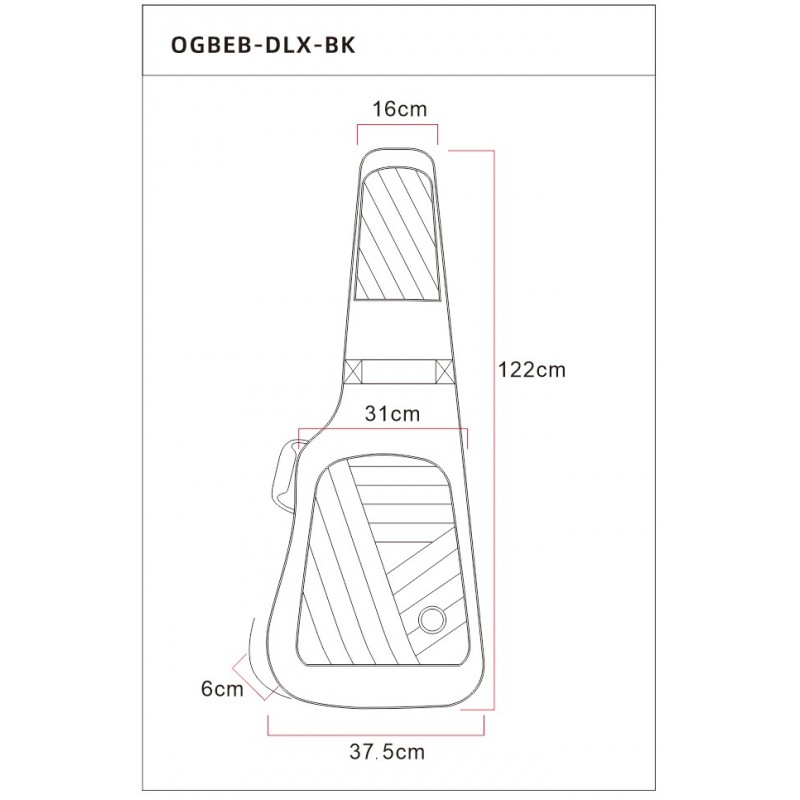 Ortega OGBEB-DLX-GY - pokrowiec na gitarę basową - 7