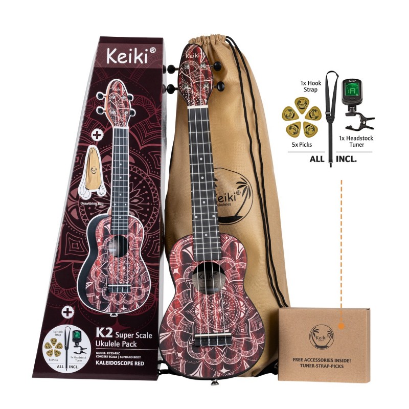 Ortega Keiki K2SS-RKC - ukulele sopranowe, zestaw - 1