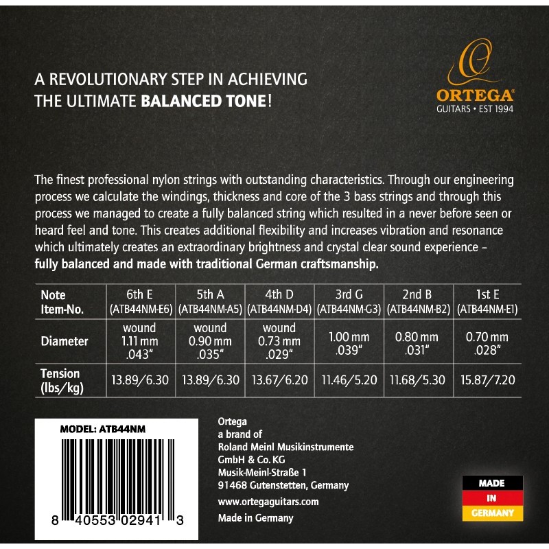 Ortega ATB44NM - struny nylonowe do gitary klasycznej - 2