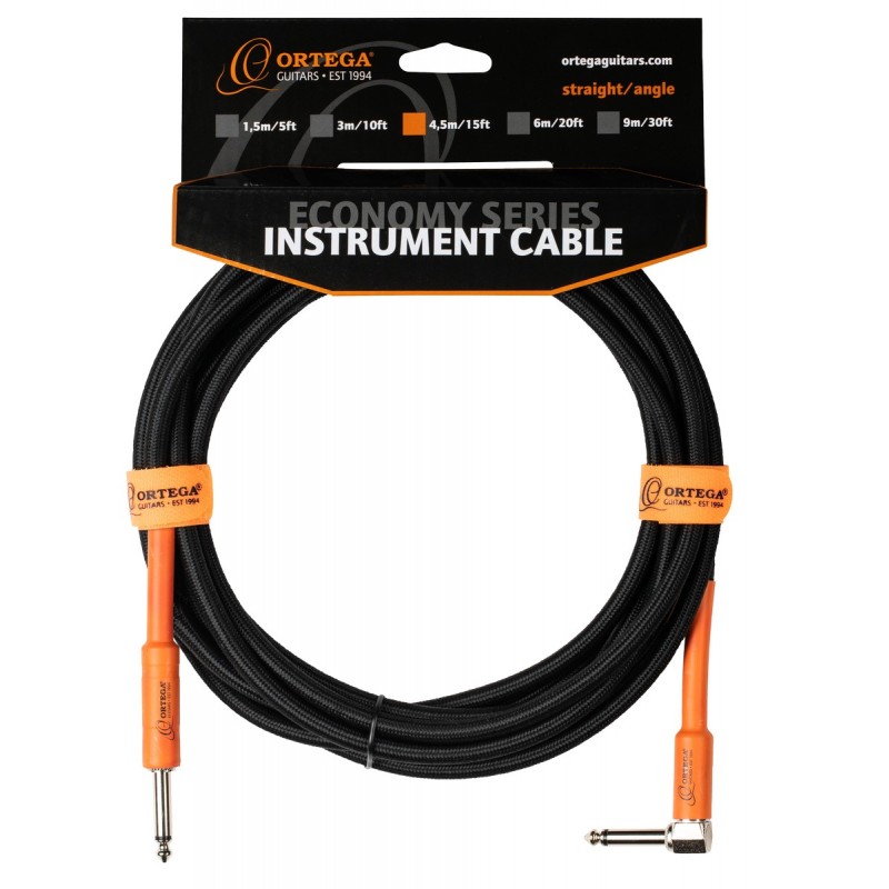 Ortega OECI-15 - kątowy kabel instrumentalny (4,5 m) - 2