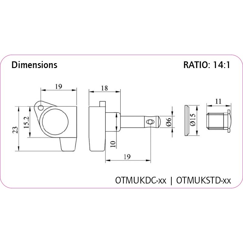 Ortega OTMUKDC-CR - maszyny do strojenia ukulele - 2