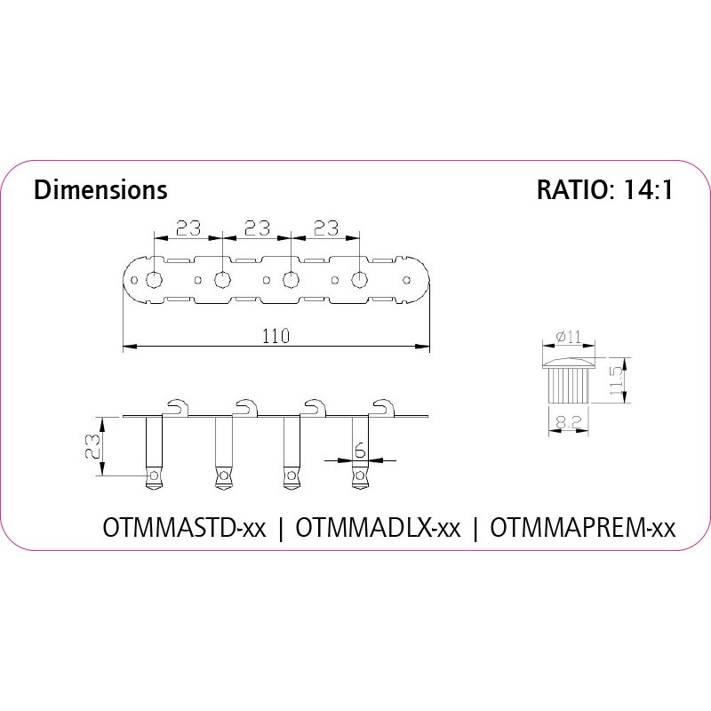Ortega OTMMADLX-GO - maszyny do strojenia mandoliny - 2