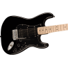 Squier Sonic Stratocaster HSS, MF, Black Pickguard, Black - 4