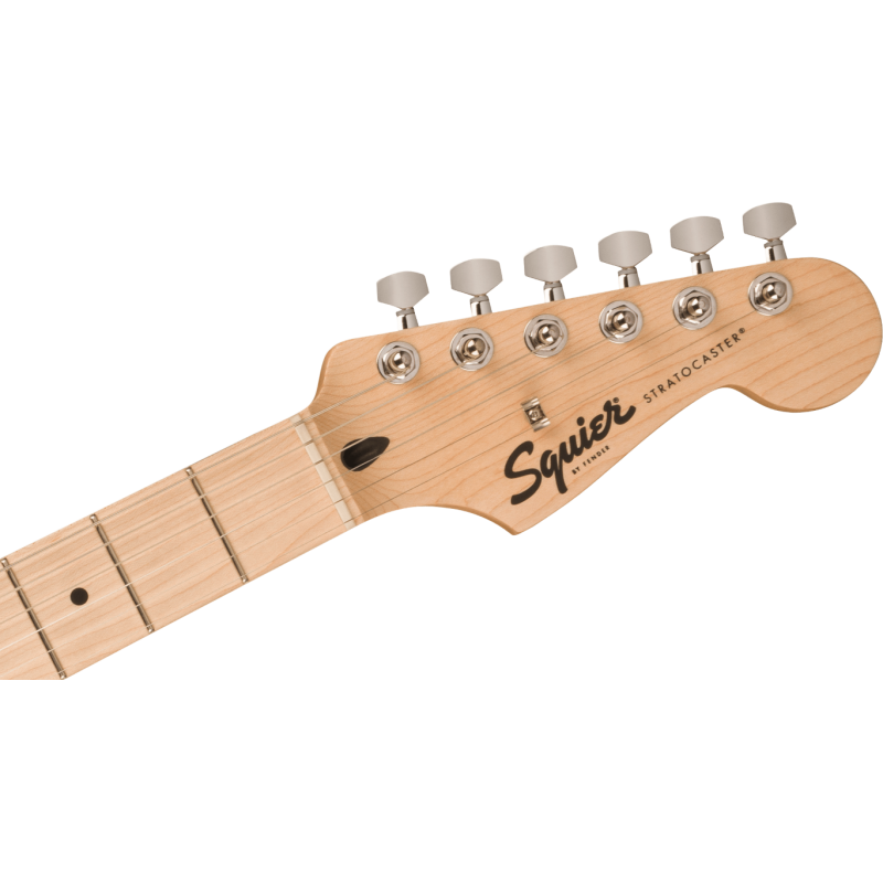 Squier Sonic Stratocaster HSS, MF, Black Pickguard, Black - 5