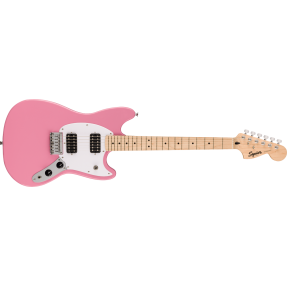 Squier Sonic Mustang HH, MF, White Pickguard, Flash Pink - 1