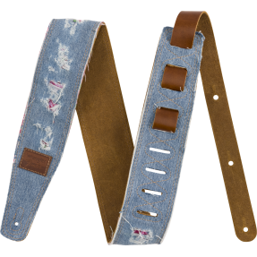 Fender  x Wrangler Ripped Denim Strap, Indigo - 1
