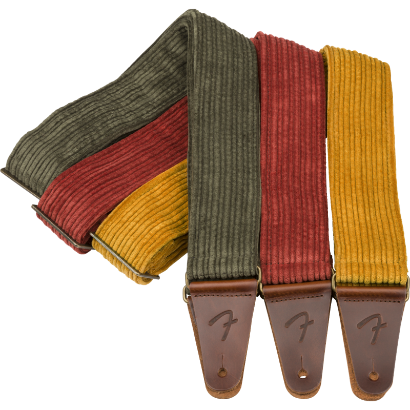 Fender Corduroy Strap, Antique Olive, 2" - 3