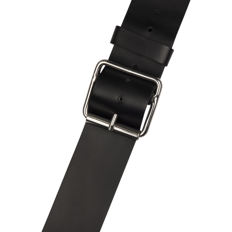 Jackson  Diagonal Stud Leather Strap, Black, 2.5" - 3