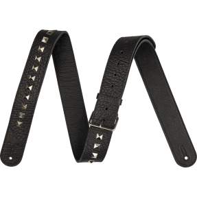 Jackson  Metal Stud Leather Strap, Black, 2.5" - 1