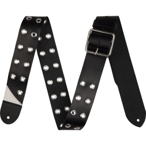 Jackson  Grommet Leather Strap, Black, 2.5" - 1