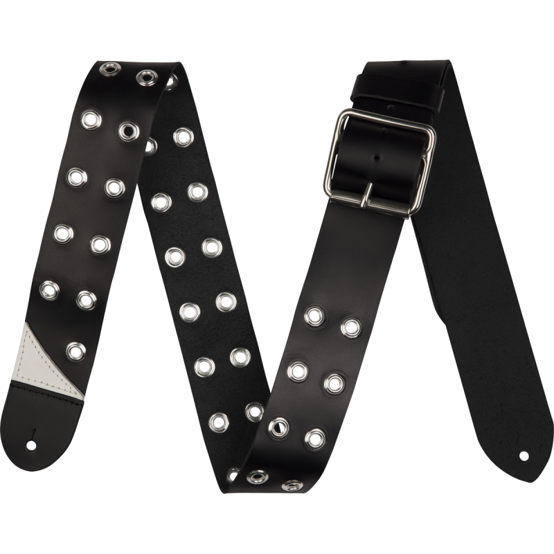 Jackson  Grommet Leather Strap, Black, 2.5" - 1