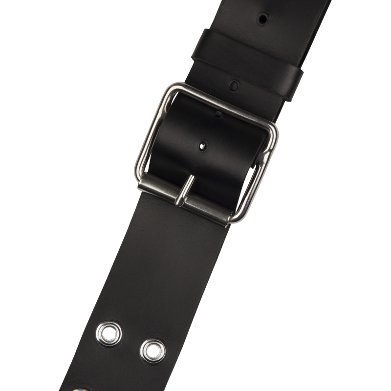 Jackson  Grommet Leather Strap, Black, 2.5" - 3