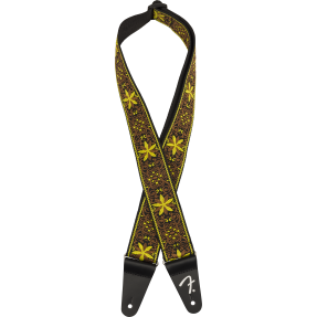 Fender Pasadena Woven Strap, Yellow Wallflower, 2" - 1