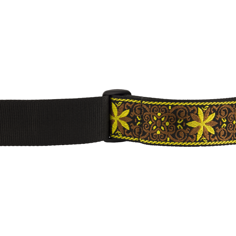 Fender Pasadena Woven Strap, Yellow Wallflower, 2" - 3