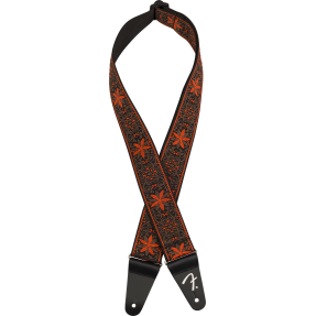Fender Pasadena Woven Strap, Orange Wallflower, 2" - 1