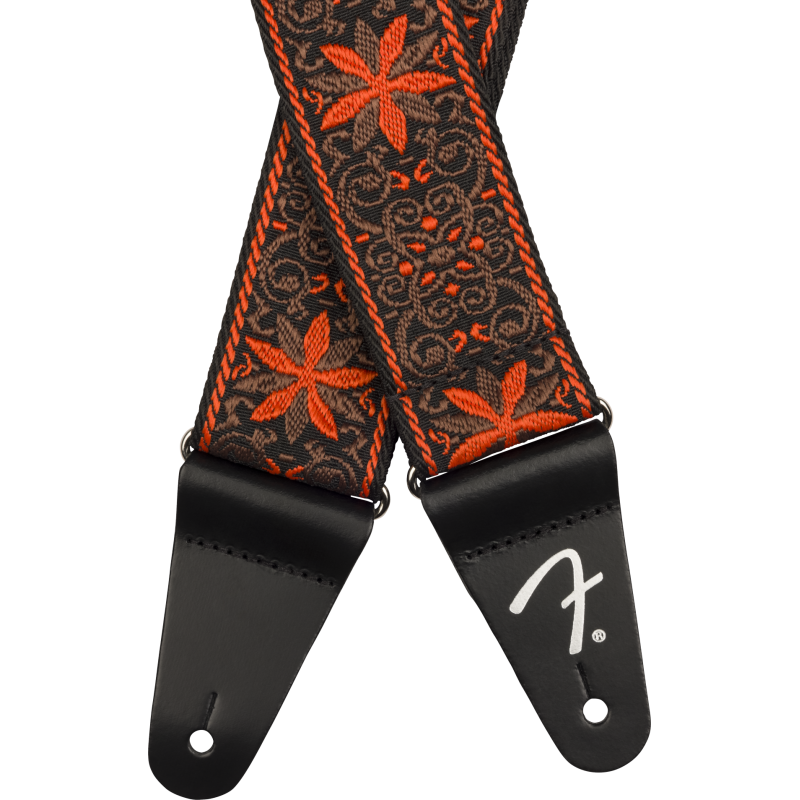 Fender Pasadena Woven Strap, Orange Wallflower, 2" - 2