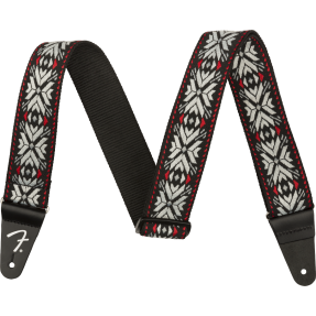 Fender Pasadena Woven Strap, Red Snowflake, 2" - 1