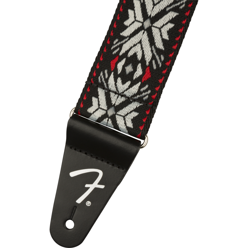 Fender Pasadena Woven Strap, Red Snowflake, 2" - 2