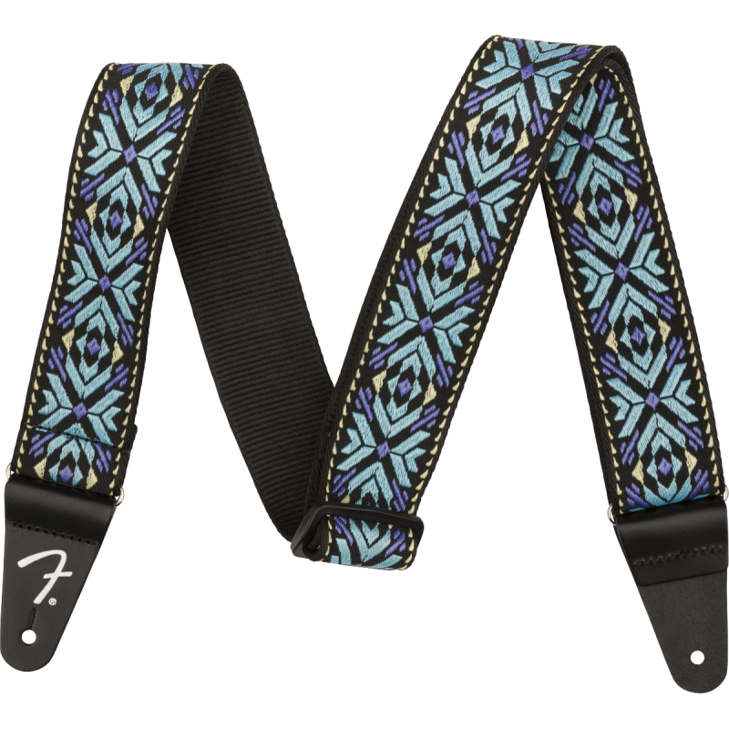 Fender Pasadena Woven Strap, Blue Snowflake, 2" - 1