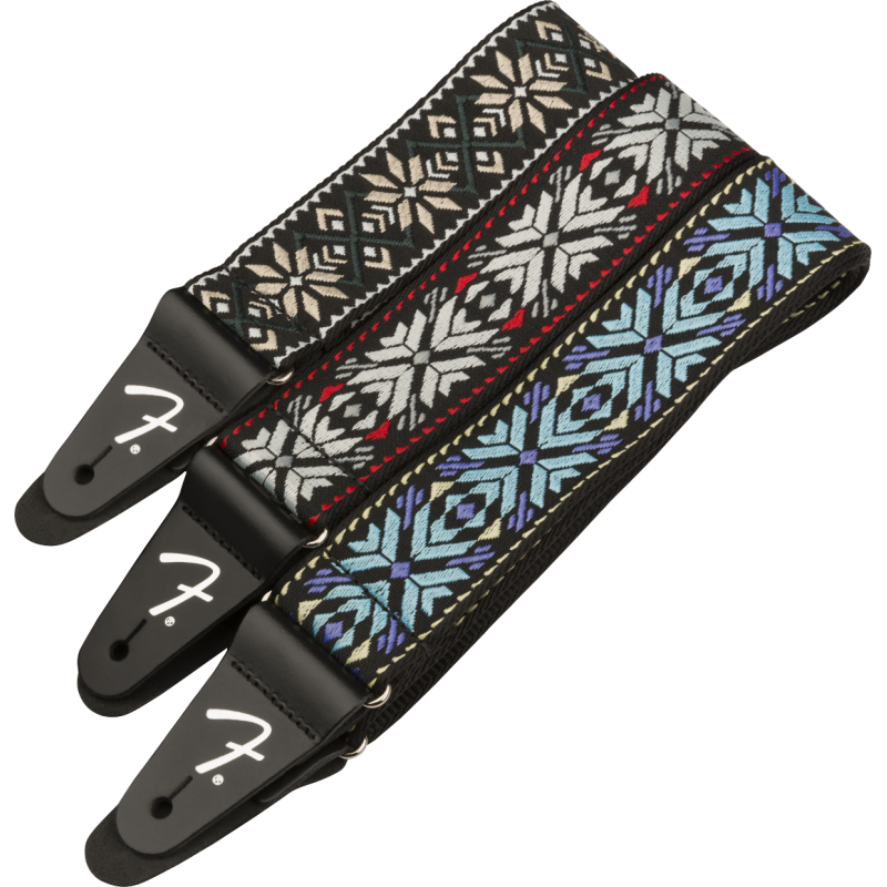 Fender Pasadena Woven Strap, Blue Snowflake, 2" - 3