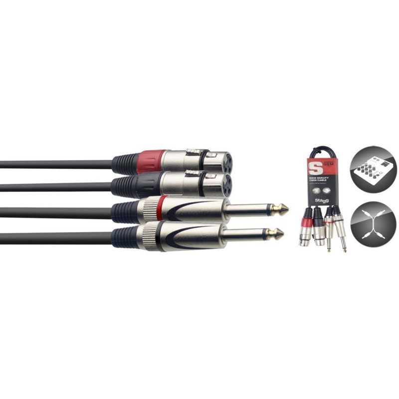 Stagg STC060PXF - podwójny kabel połączeniowy 60cm - 1