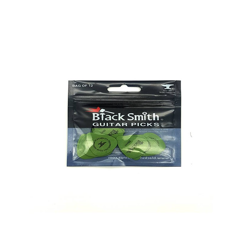 BlackSmith Delrin Standard 0.88mm GREEN - kostki do gitary 12 szt. - 1