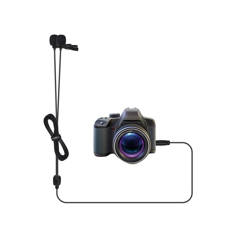 Comica CVM-D02 B 2.5M - podwójny mikrofon lavalier do kamery, aparatu, smartfona - 2