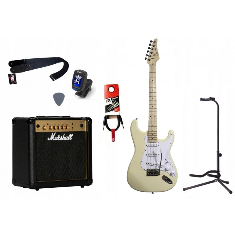 Gitara Elektryczna + Wzmacniacz 15W Kabel Zestaw 1014 - 1