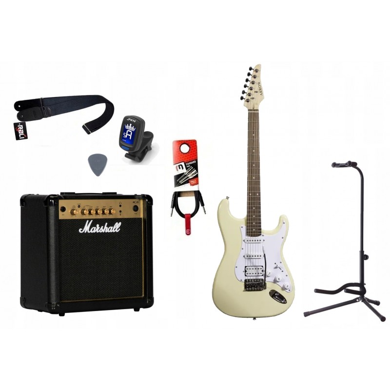 Gitara Elektryczna + Wzmacniacz 15W Kabel Zestaw 1016 - 1