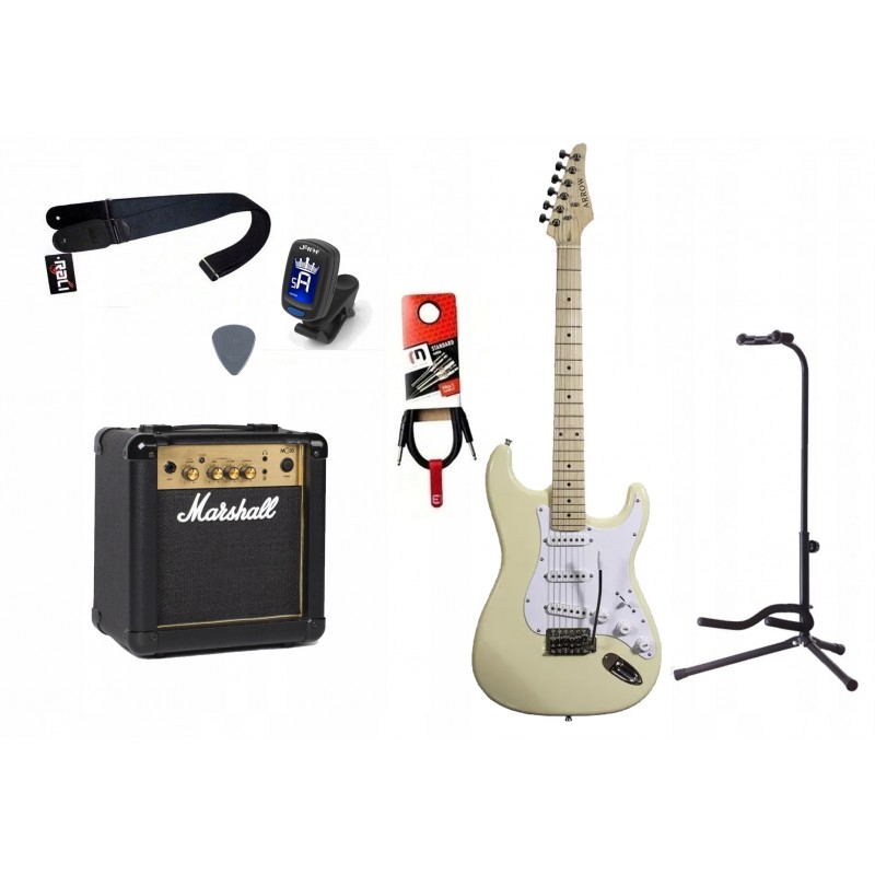 Gitara Elektryczna + Wzmacniacz 10W Kabel Zestaw 1038 - 1