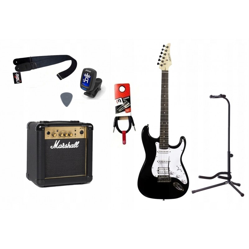 Gitara Elektryczna + Wzmacniacz 10W Kabel Zestaw 1041 - 1