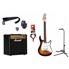 Gitara Elektryczna + Wzmacniacz 15W Kabel Zestaw 1018 - 1