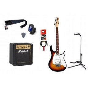 Gitara Elektryczna + Wzmacniacz 10W Kabel Zestaw 1043 - 1