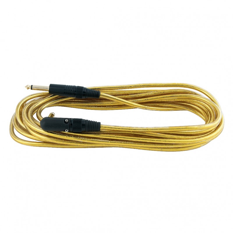 RockCable RCL 30256 D6 GOLD - Kątowy kabel instrumentalny (6.3 mm), 6 m - złoty - 1
