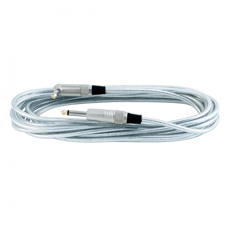 RockCable RCL 30256 D6 SILVER - Kątowy kabel instrumentalny (6.3 mm), 6 m - srebrny - 1