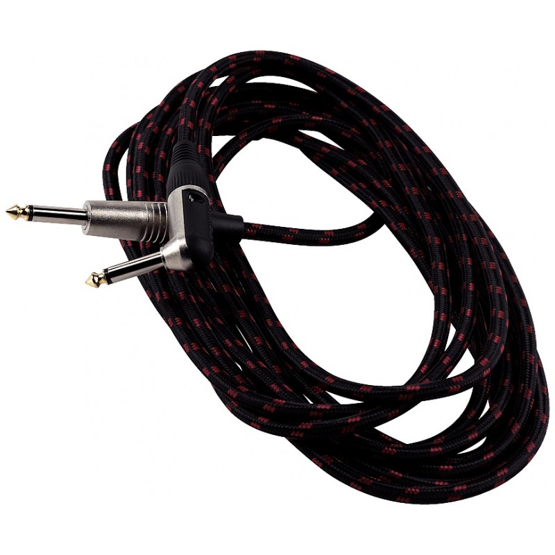 RockCable RCL 30259 TC C/BLACK - Kątowy kabel instrumentalny (6.3 mm), 9 m - czarny tweed - 1