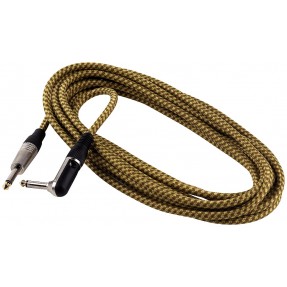 RockCable RCL 30259 TC D/GOLD - Kątowy kabel instrumentalny (6.3 mm), 9 m - vintage tweed - 1