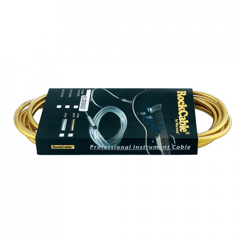 RockCable RCL 30203 D6 GOLD - Kabel instrumentalny (6.3 mm), 3 m - złoty - 3