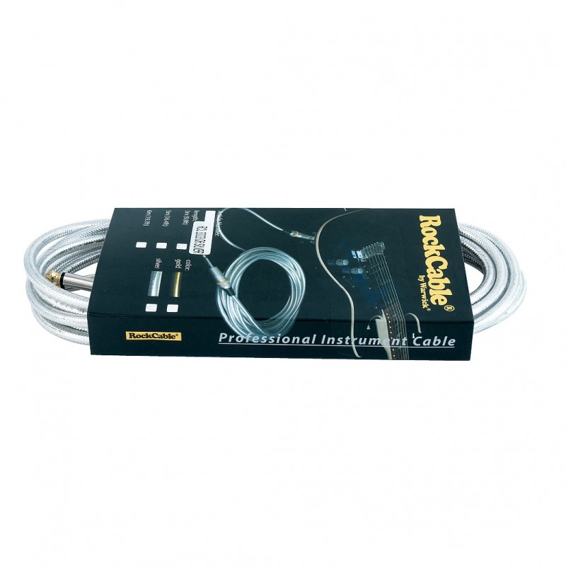 RockCable RCL 30203 D6 SILVER - Kabel instrumentalny (6.3 mm), 3 m - srebrny - 3