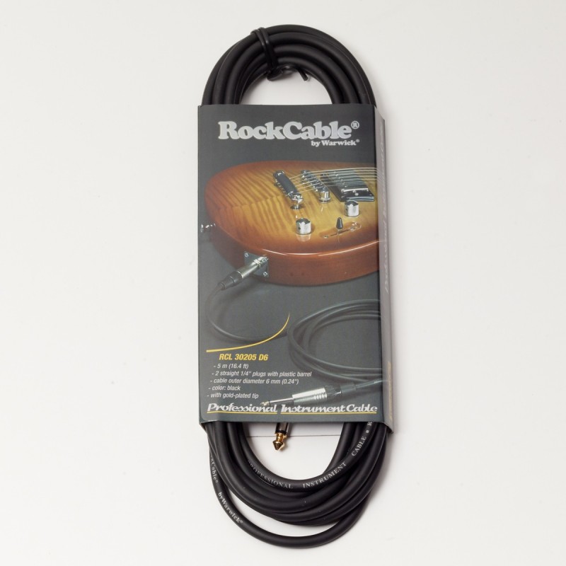 RockCable RCL 30205 D6 - Kabel instrumentalny (6.3 mm), 5 m - czarny - 2
