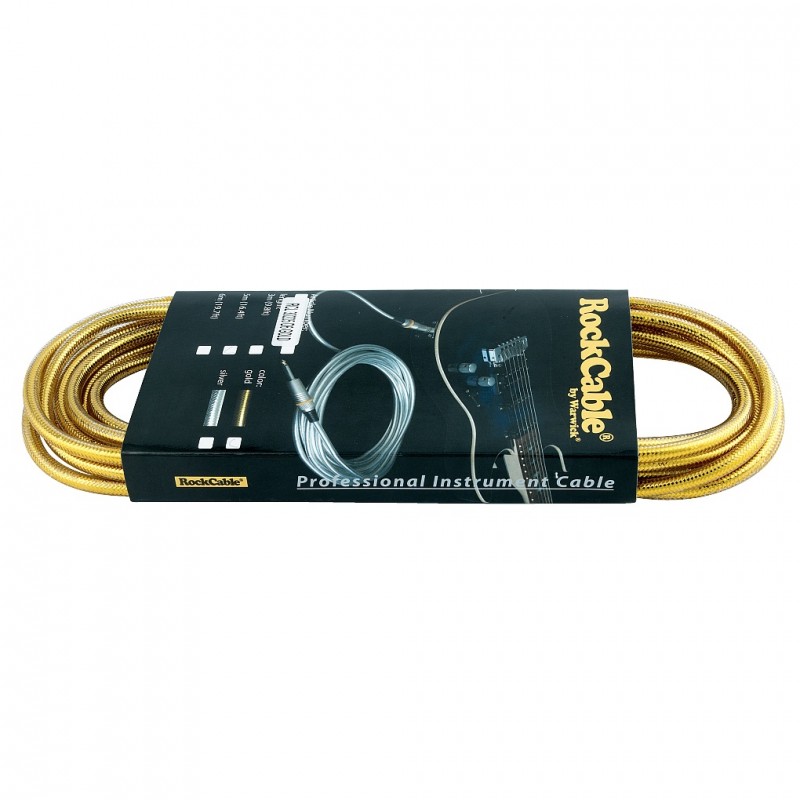 RockCable RCL 30205 D6 GOLD - Kabel instrumentalny (6.3 mm), 5 m - złoty - 2