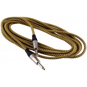 RockCable RCL 30206 TC D/GOLD - Kabel instrumentalny (6.3 mm), 6 m - vintage tweed - 1