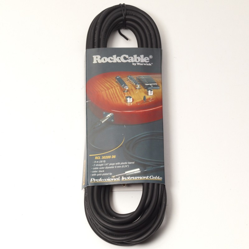 RockCable RCL 30209 D6 - Kabel instrumentalny (6.3 mm), 9 m - czarny - 2