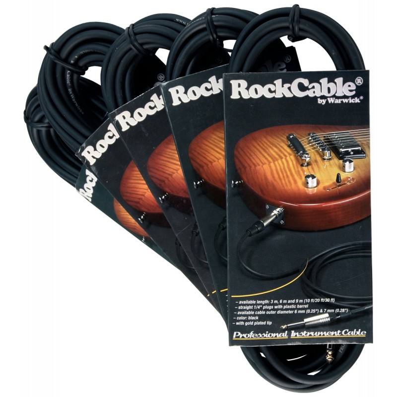 RockCable RCL 30209 D7 - Kabel instrumentalny (6.3 mm), 9 m - czarny - 1