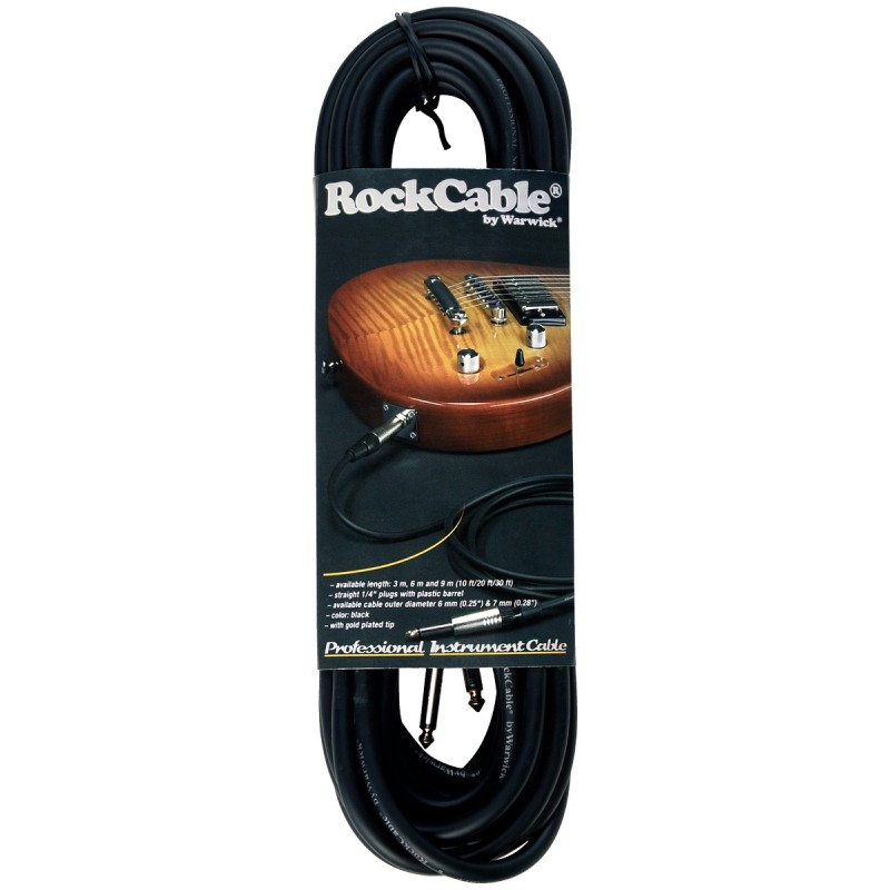 RockCable RCL 30209 D7 - Kabel instrumentalny (6.3 mm), 9 m - czarny - 2