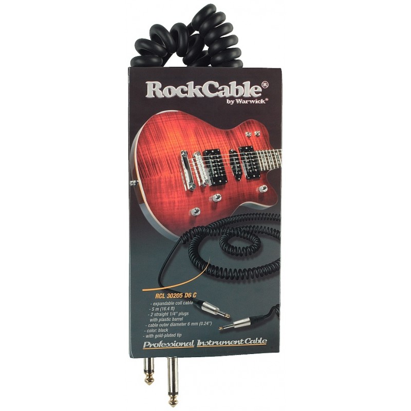 RockCable RCL 30205 D6 C - Kabel instrumentalny (6.3 mm), 5 m - czarny - 2