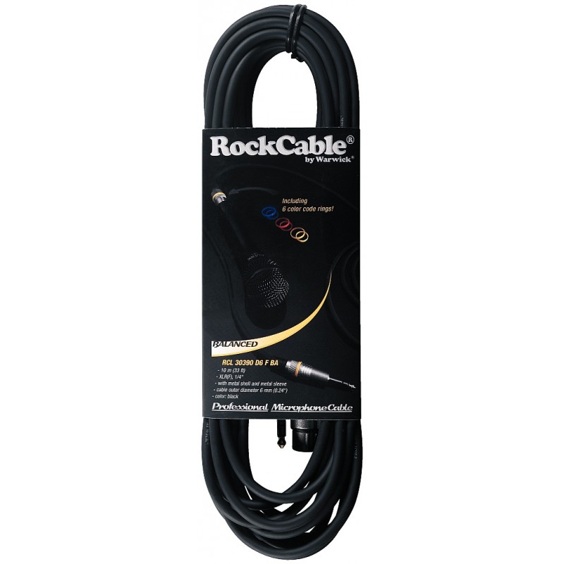RockCable RCL 30390 D6 F BA - Kabel mikrofonowy XLR / TRS (6.3 mm) - 10 m - 3