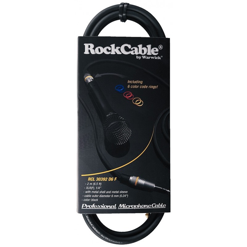 RockCable RCL 30392 D6 F - Kabel mikrofonowy XLR / TS (6.3 mm) - 2 m - 2