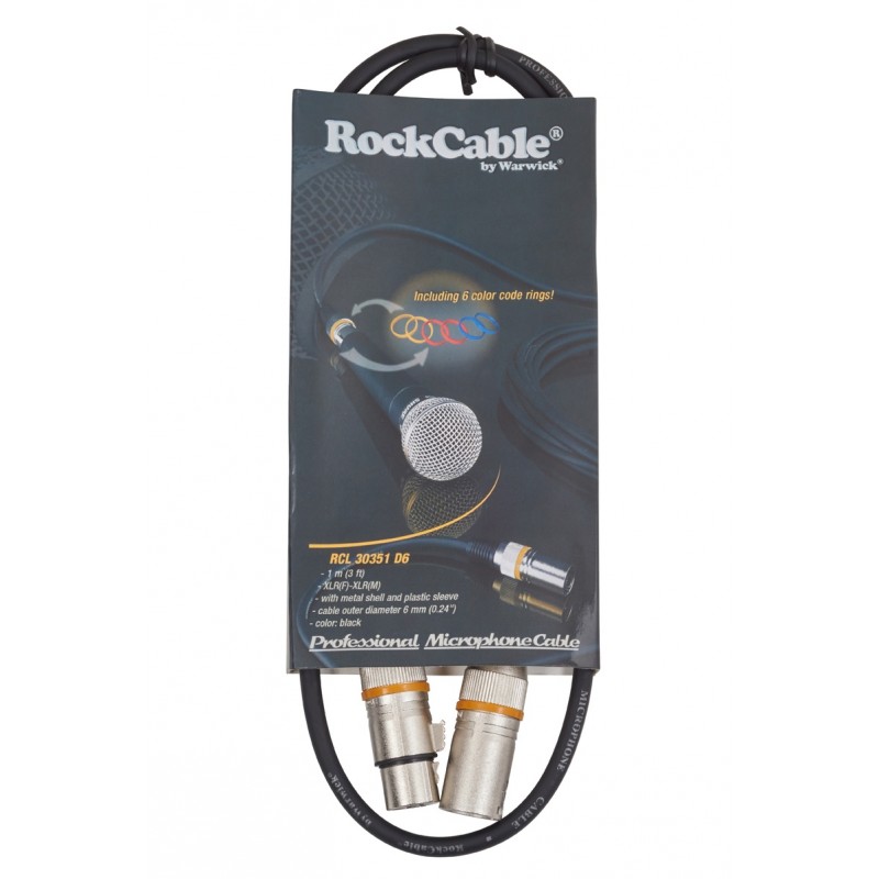 RockCable RCL 30351 D6 - Kabel mikrofonowy XLR / XLR - 1 m - 4